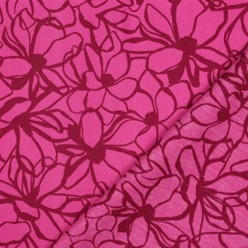 Baumwoll-Satin "Magnolia" von Nerida Hansen in Pink/Fuchsia